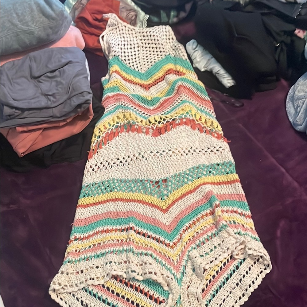 Multicolor Crochet Knit romper
